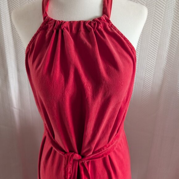 Anthropologie Cloth & Stone Halter Maxi Dress Size XS Small Faded Red Side Slit - Picture 2 of 15